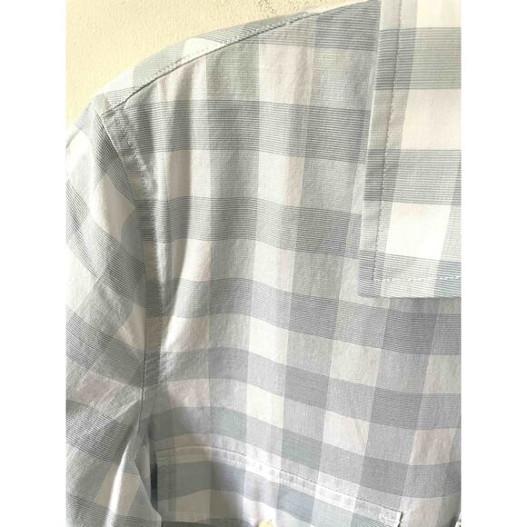UNTUCKit Plaid Button Down Collared Blouse Shirt Light Blue White Size 0 NEW - Picture 3 of 10